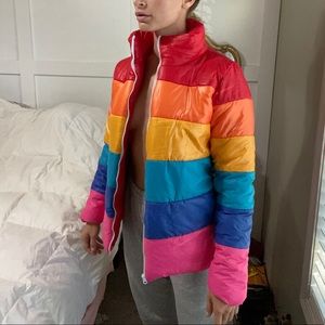 RAINBOW PUFFER JACKET - NEW WITH TAGS